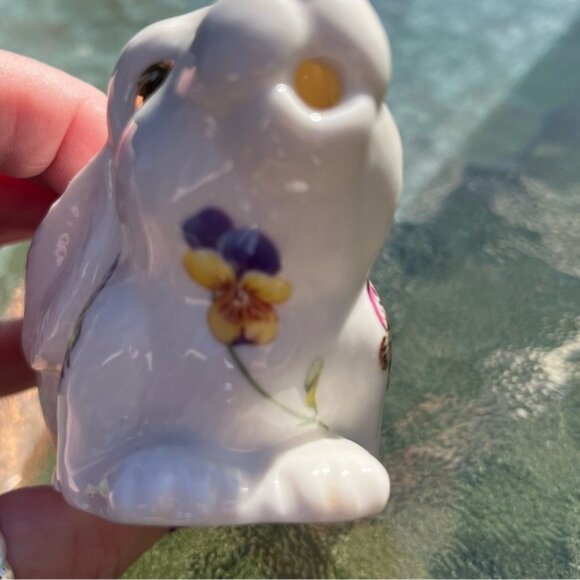 Grace's Teaware Porcelain Bunny Rabbit Creamer Butterflies Flowers - Picture 6 of 13